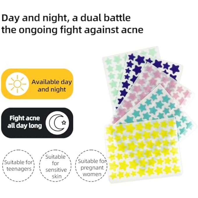 STRBOXONG SKIN CONTROL PIMPLE PATCHES FOR FACE, PIMPLE PATCH STAR SPOT STICKERS COVERS,ACNE PATCH STAR FACE,HYDROCOLLOID ACNE PATCHES WITH TEA TREE OIL FOR DAY & NIGHT USE(255 COUNT) - Image 4